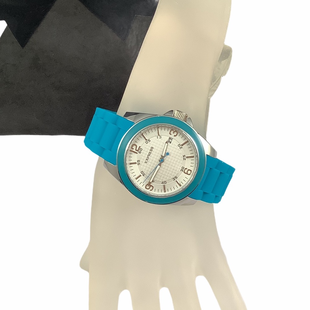 NWOT Express Women Blue Silicone Analog Watch